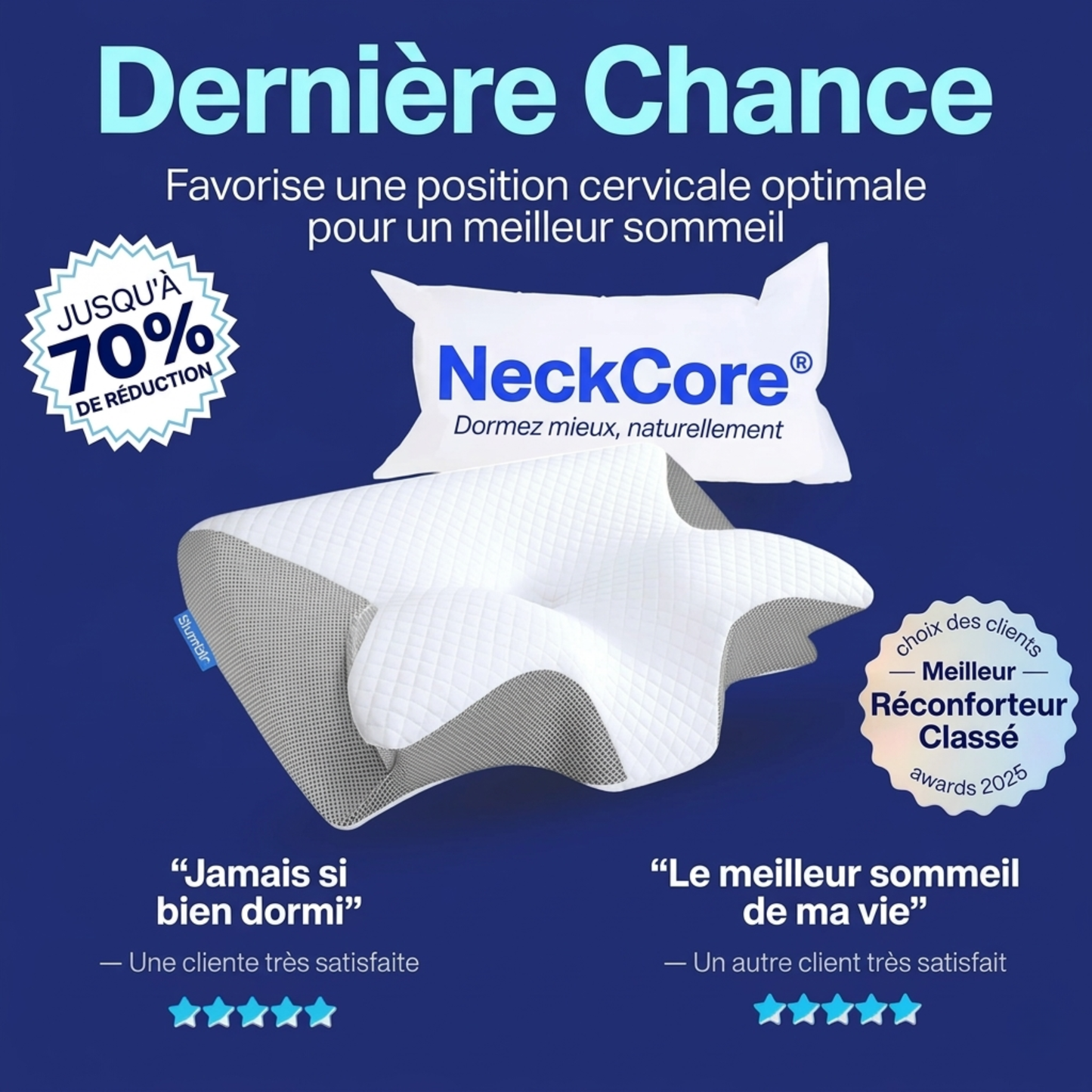 NeckCore® – Oreiller thérapeutique cervical à contour adaptatif