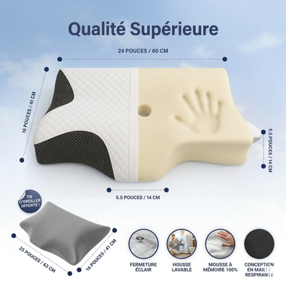 NeckCore® – Oreiller thérapeutique cervical à contour adaptatif